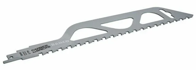 Hoja de Sierra Sabre con Carburo, Bahco, modelo 457mm, corte preciso en ladrillos, alta resistencia, ideal para trabajos de construcción, calidad profesional garantizada