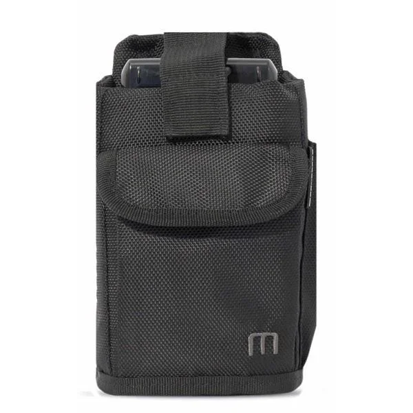 Holster Cartuchera Ordenador Móvil/Escáner, Funda con Cinturón y Bolsillo, Talla M (Tamaño máx del Dispositivo 10 x 16 x 3,5 cm), Negro