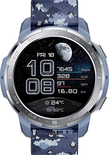 Honor GS Pro 3,53 cm (1.39″) AMOLED Digital 454 x 454 Pixeles Pantalla táctil Azul, Acero inoxidable GPS (satélite)