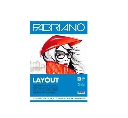 Honsell Fabriano-Bloc (21 x 29,7 cm, 75 g/m², 70 Hojas, Libre de ácidos, Resistente a la perforación, Superficie Lisa, Ideal para bocetos, Dibujos y caligrafías), Blanco