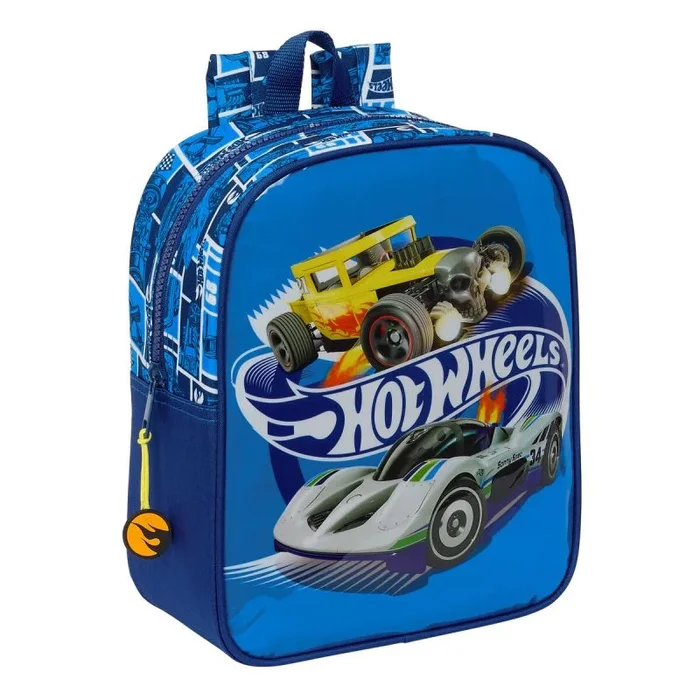HOT WHEELS SONNY – Mochila Infantil, Mochila Niño, Mochila Escolar, Adaptable a Carro, Ideal para Guardería, Cómoda y Versátil, Calidad y Resistencia, 22x10x27 cm, Color Azul marino