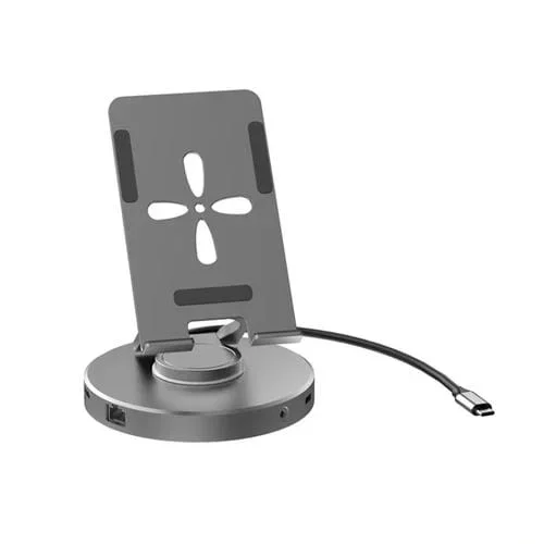 Hub Multipuerto V269A 10 En 1 Tipo-C USB-C Pd Power 4K/60Hz Soporte Giratorio HDMI