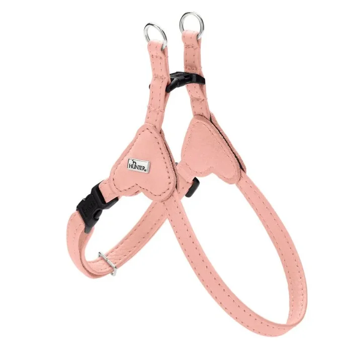HUNTER Soho Mini – Arnés para Perros, Color Rosa Claro, Piel de Vacuno, Suave y Flexible, Suave al Tacto, Ligero, para Perros pequeños y Cachorros, Fabricado en Alemania, Talla: XS-S