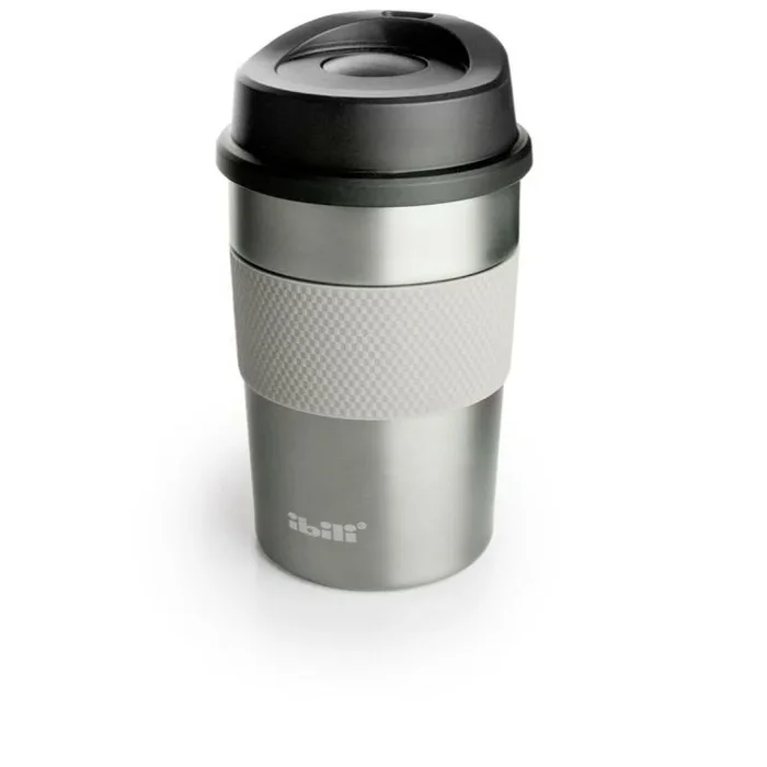 IBILI – Vaso Doble Pared Luxe Titanio, 360 ml, Acero inoxidable, Hermético, Gris