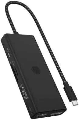 ICY BOX IB-DK4011-CPD Alámbrico USB 3.2 Gen 1 (3.1 Gen 1) Type-C Negro