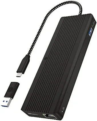 ICY BOX IB-DK4080AC Alámbrico USB 3.2 Gen 1 (3.1 Gen 1) Type-C Negro