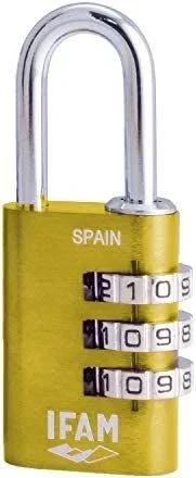 IFAM Col Combi 30 Candado de combinación, Amarillo Dorado, 30 mm