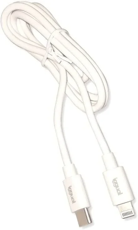iggual – Cable USB C a Lightning Carga Rapida Q3.0 3A de 100 cm | Cable Cargador iPhone Compatible con Todos los Dispositivos con Puerto de Carga Lightning – Color Blanco