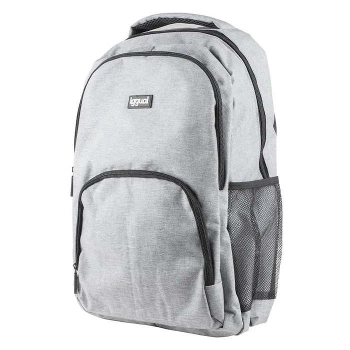 iggual Mochila Portátil 15.6″ – Mochila para Ordenador- Uso Diario, Oficina, Estudios…- Resistente a Salpicaduras- Dos Compartimentos y Bolsillos Laterales- Tela Oxford- Ligera y Cómoda-Gris