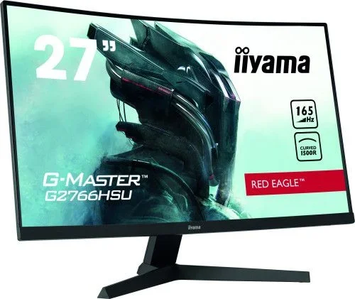 iiyama G2766HSU-B1 27″ Panel VA, Curvo Gaming 1500R, G-Master Red Eagle, FreeSync Premium, 1920x1080165Hz, 250cd/m², DisplayPort, 2xHDMI, 1ms MPRT, Altavoces, USB-HUB (2×2.0), Black Tuner