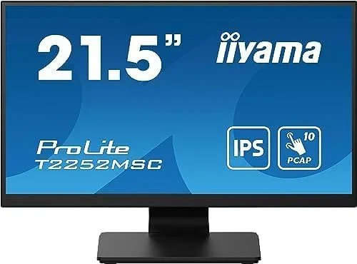 iiyama ProLite T2252MSC-B2 pantalla para PC 54,6 cm (21.5″) 1920 x 1080 Pixeles Full HD LCD Pantalla táctil Negro