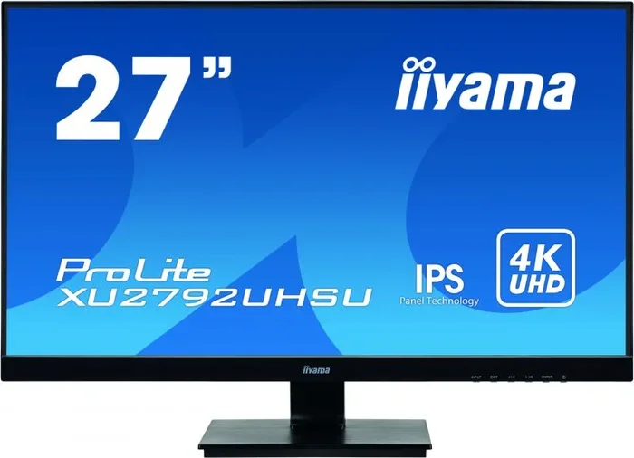 iiyama XU2792UHSU-B1 27 Inch IPS LCD (sRGB: 99 Percent,NTSC: 72 Percent) with Slim Bezel,4ms,4K UHD 3840×2160,FreeSync ,300 cd/m² Brightness,1x HDMI,1 x DisplayPort,1 x VGA,2 x USB,2 x 2W Speakers