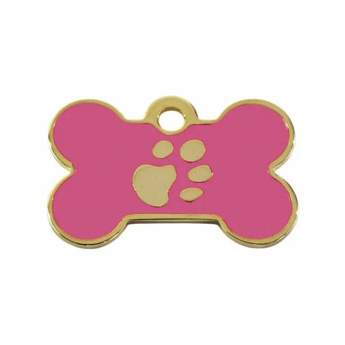 iMARC Placa Hueso Pequeño, 3 x 2 cm, Latón, Rosa/baño Oro 24 K