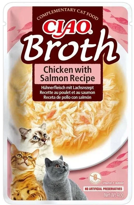 Inaba ciao bulion o smaku kurczaka z łososiem 40g