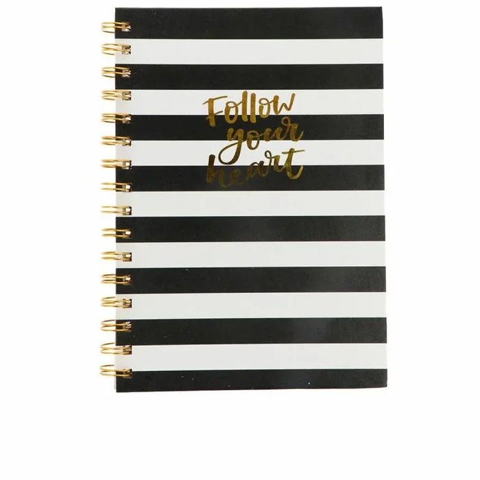 Inca Cuaderno de Notas A5 Rayas Negro Blanco