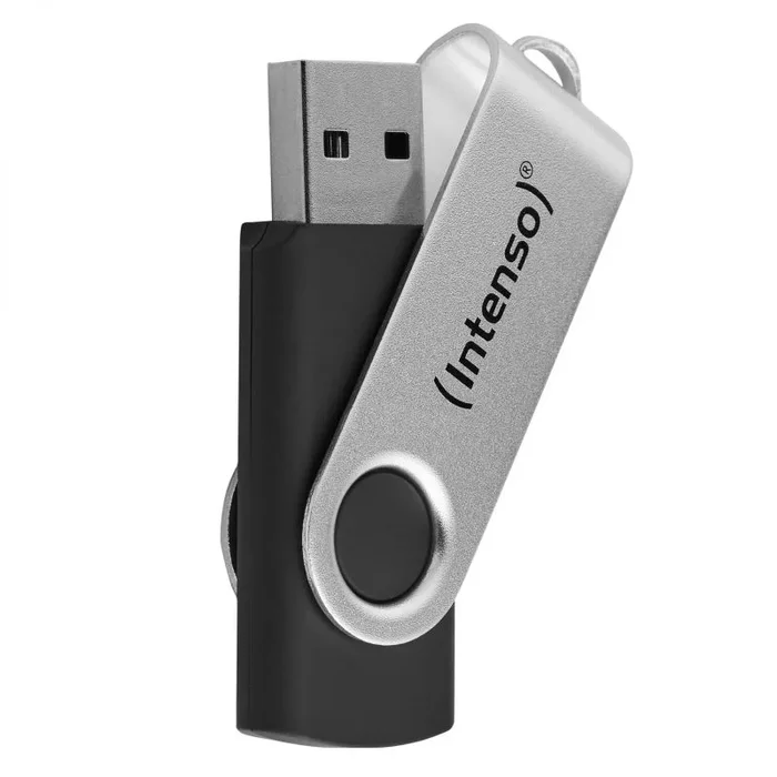 Intenso Office Line – Memoria USB de 128 GB, USB A 3.2, Memoria USB A 3.2 de hasta 70 MB/s, Carcasa de plástico Resistente, Color Plateado y Negro