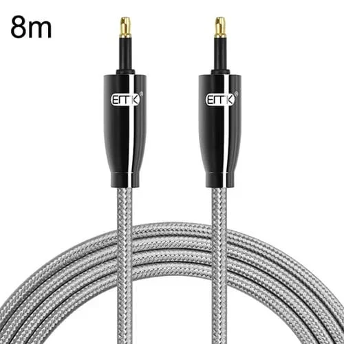 Interfaz Mini Toslink Emk Qh4.0 de 3,5 mm SPDIF Audio Fibra Óptica 8 m (Negro)