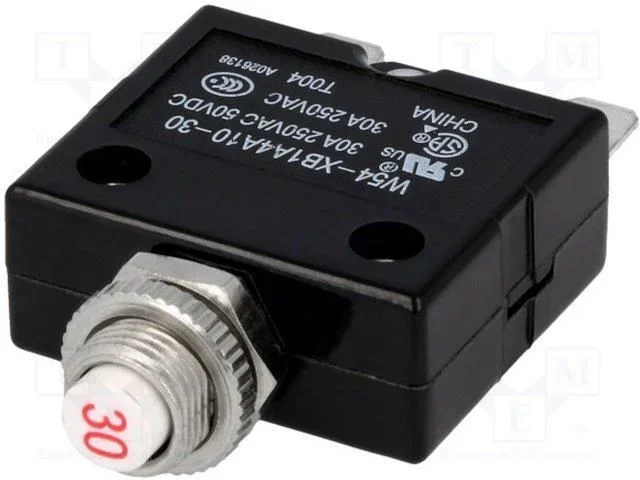 Interruptor Magnetotermico 250VCA 50VCC 30A Tuerca (Disyuntor)