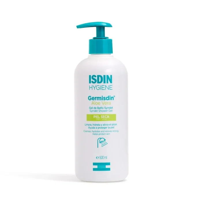 ISDIN GermAloe Vera Higiene Corporal, Aromático, Blanco/Verde, 1 Unidad, 500 ml