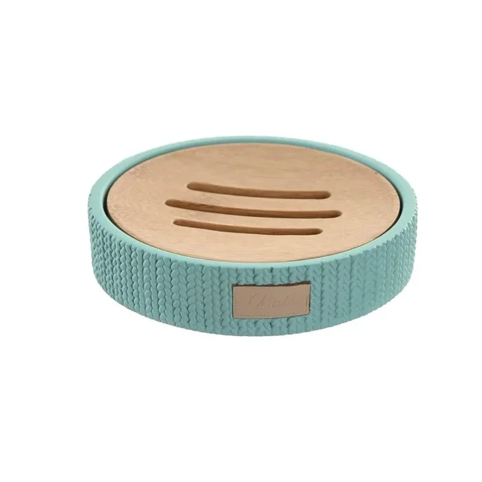 Jabonera dkd home decor 11 x 11 x 2,5 cm cemento verde