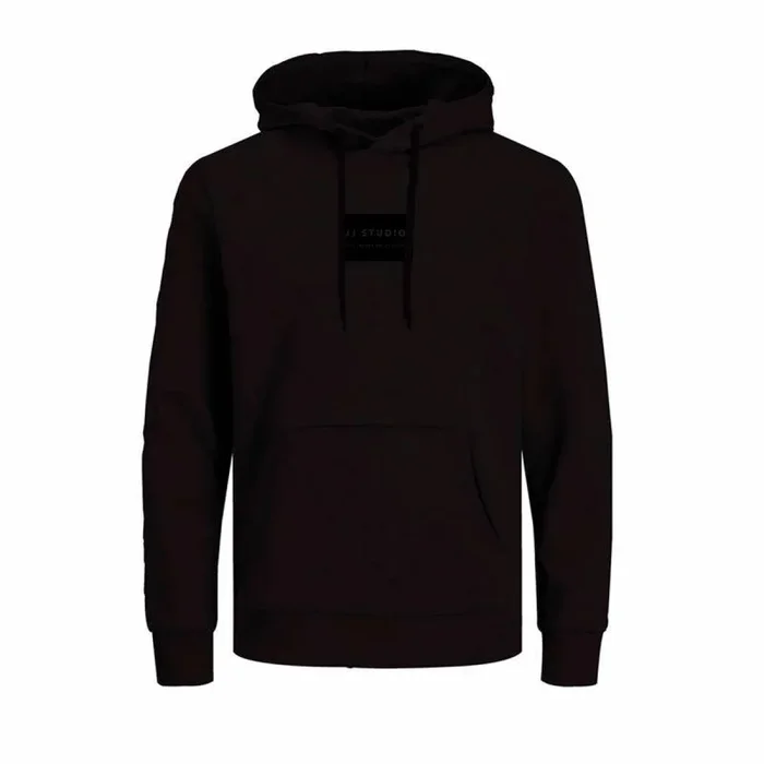 JACK & JONES Jjhakkai Sudadera con Capucha, Negro/Estampado: Jack&Jones, S para Hombre