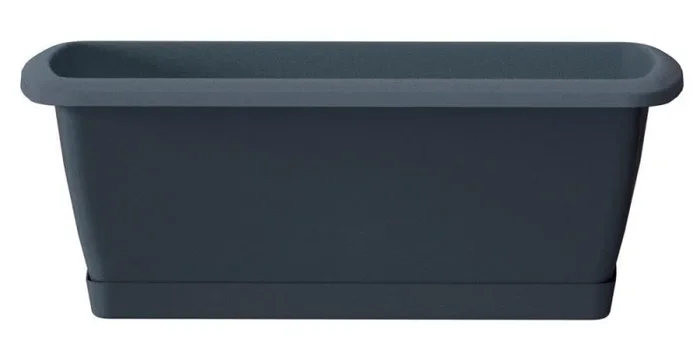 Jardinera Respana con soporte de plastico en color antracita 59 (largo) x 18,4 (ancho) x 14,5 (alto) cm