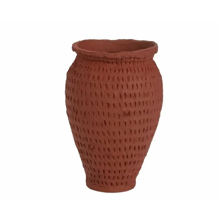 Jarrón alexandra house living argile terracota algodón papel maché 15 x 25 x 15 cm