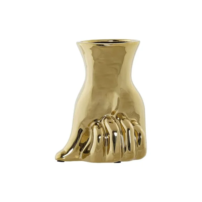 Jarrón dkd home decor dorado gres 17 x 12 x 21 cm (2 unidades)