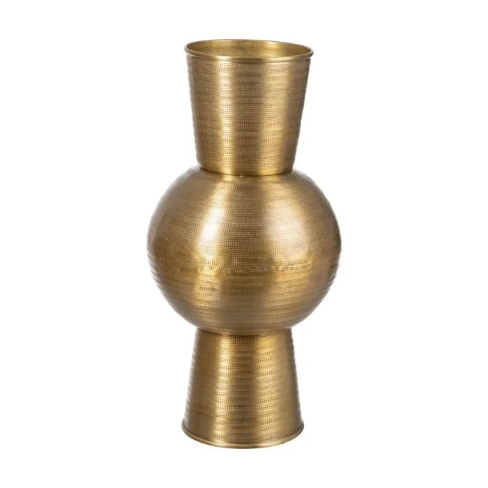 Jarrón Dorado Aluminio 25,4 x 25,4 x 50,8 cm – Marca: BigBuy Home – EAN: 8445146130358
