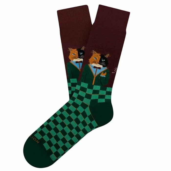 Jimmy Lion Calcetines Gentle Cat – Berenjena, fabricados en algodón peinado de primera calidad.Talla 41-46 en media caña.