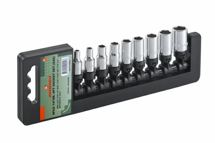 Jonnesway komplet nasadek calowych 9 elem.(1/4″ 6-kat) s05h2209s