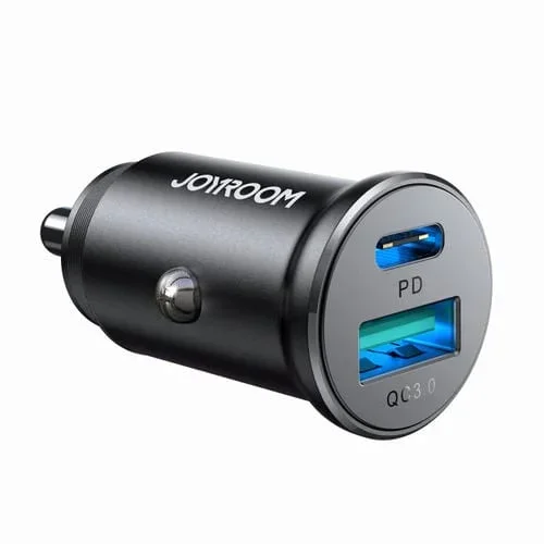 Joyroom Jr-Ccn05 30W Pd+Qc3.0 Mini Cargador De Coche De Metal (Negro)