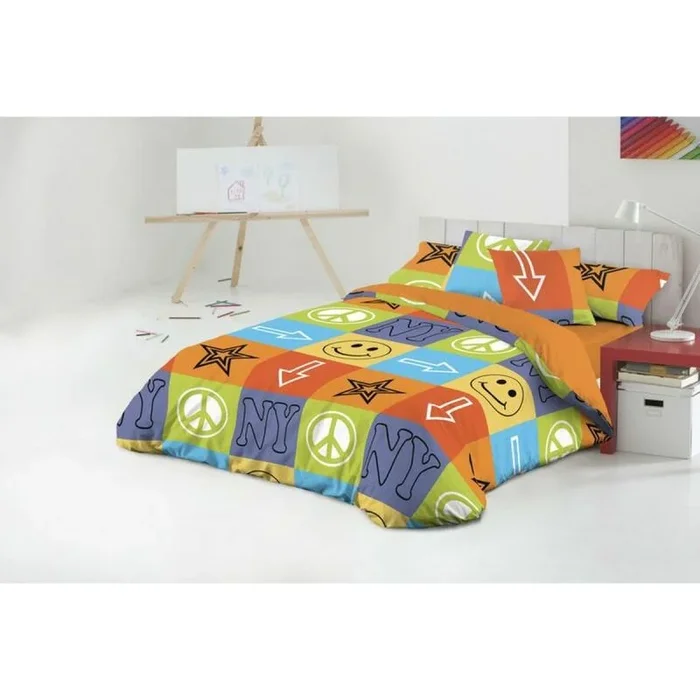 Juego de funda nórdica hosteline simbolos naranja cama de 90 3 piezas