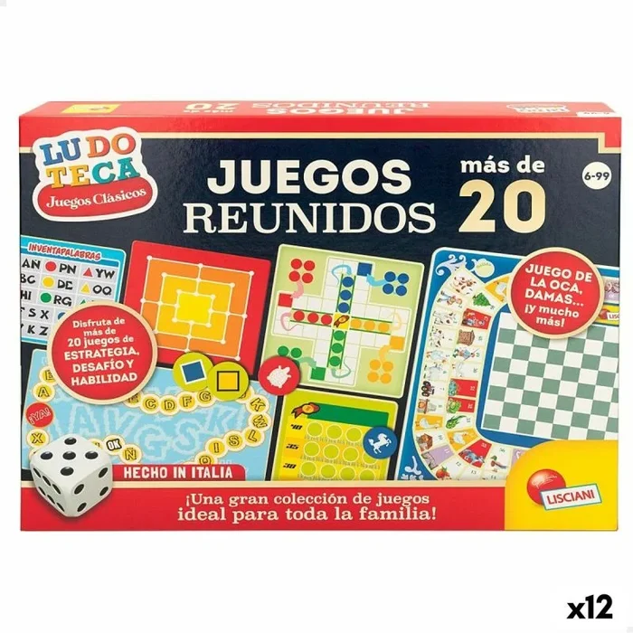Juego de mesa lisciani juegos reunidos es 40 x 0,1 x 33 cm (12 unidades)