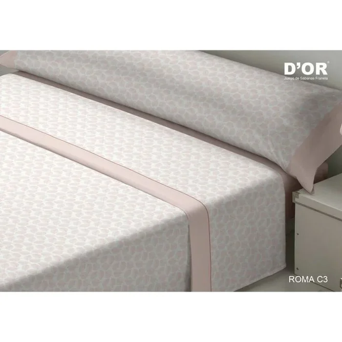 Juego de sábanas d’or roma rosa cama de 105 franela