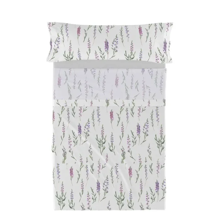 Juego de sábanas happyfriday lavender multicolor cama de 80/90