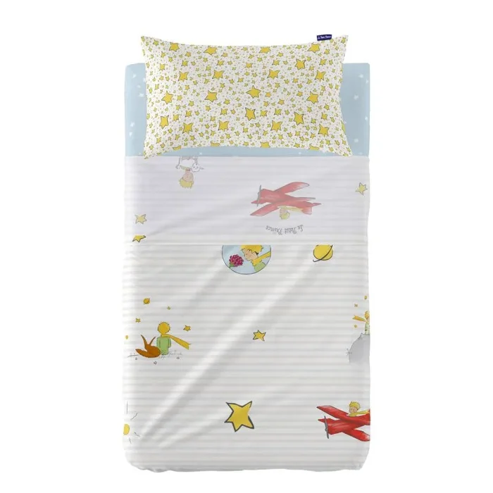 Juego de sábanas happyfriday le petit prince son monde multicolor cuna de bebé 2 piezas