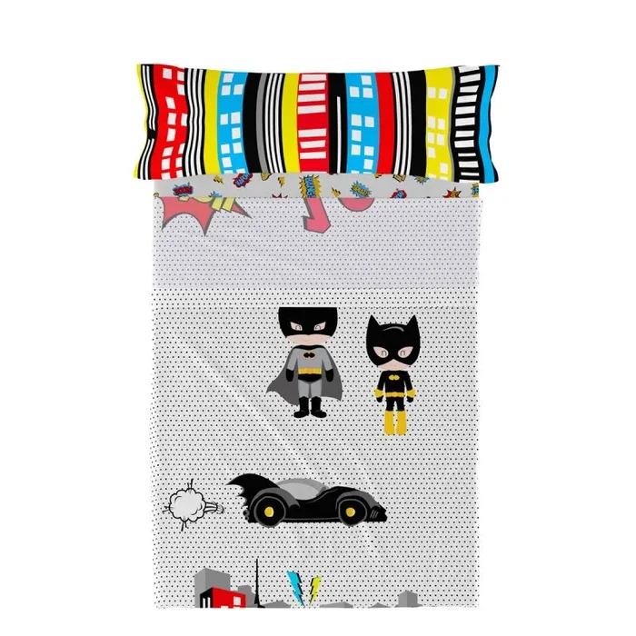 Juego de sábanas happyfriday mr fox bat multicolor cama de 105 2 piezas
