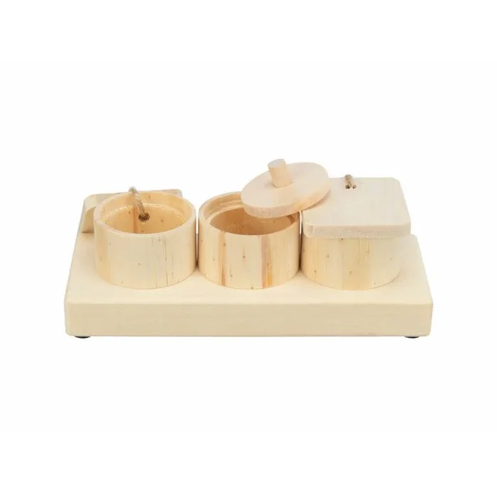 Juguete dispensador de premios para mascotas 2 en 1 trixie madera 15 × 4,5 × 6 cm