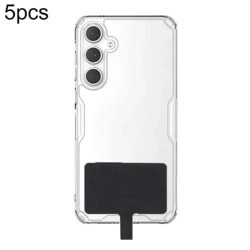 Junta de Parche de Correa de Cordón de Teléfono Universal Ultrafina (Negro) 5 Piezas