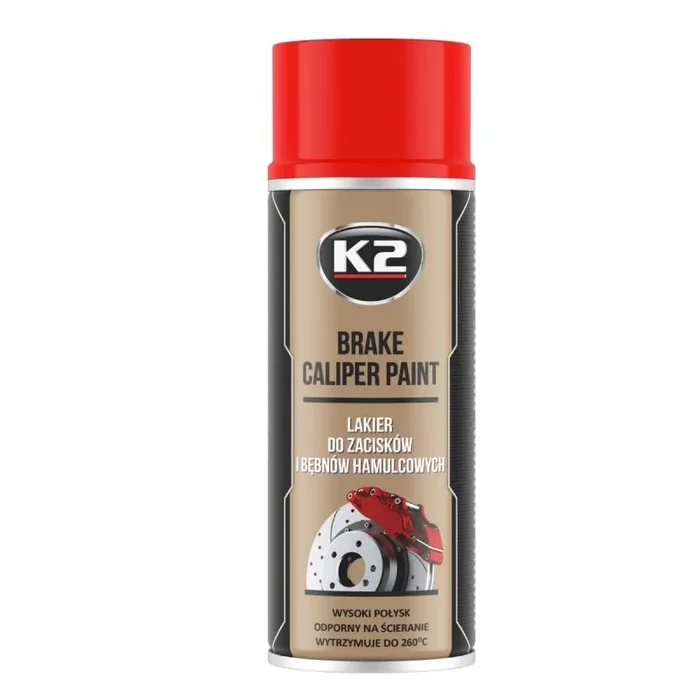 K2 Pro Pintura roja para pinza de freno, resistente al calor hasta 260ºC, color brillante, espray de 400 ml