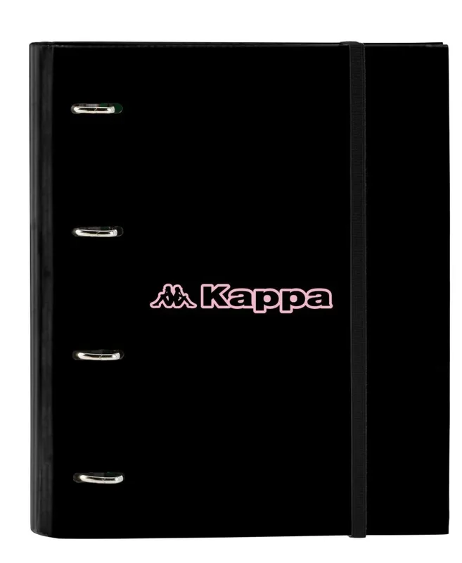 Kappa Silver Pink – Carpeta 4 Anillas de 35 cm con 100 Hojas A4, Ideal para Niños de Diferentes Edades, Cómoda y Versátil, Calidad y Resistencia, 27×3.5×32 cm, Color Gris Melange