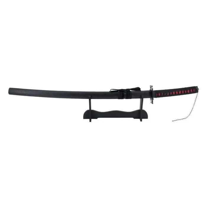 Katana Tensa Zangetsu Ichigo Kurosaki de Bleach, de escala real, hoja de acero y vaina negra, réplica no oficial. Tamaño total de 101 cm