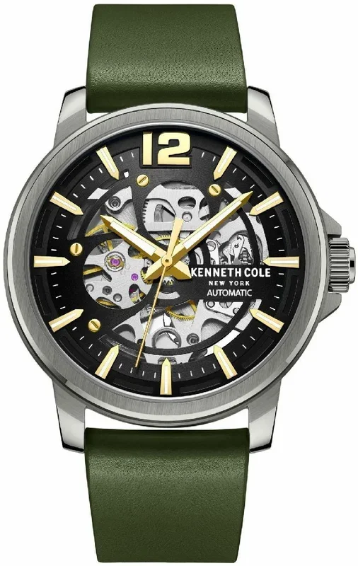 Kenneth Cole New York Reloj Analógico para Hombre de Automático con Correa en Cuero KCWGE2220501