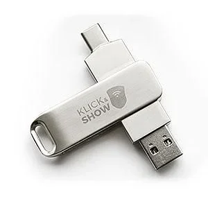 Kindermann Klick & Show USB A/C Drive, Plata 1 pieza(s)