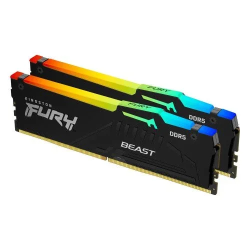 Kingston FURY Beast DDR5 RGB 32GB (2x16GB) 5200MT/s DDR5 CL36 DIMM Desktop Gaming Memory Kit of 2 – KF552C36BBEAK2-32