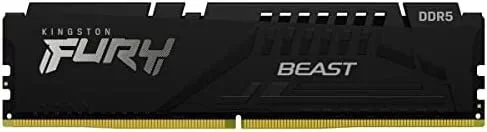 Kingston FURY Beast Negro DDR5 32GB 5200MT/s CL40 DIMM Memoria gamer para Ordenadores de sobremesa Módulo único Intel XMP – KF552C40BB-32