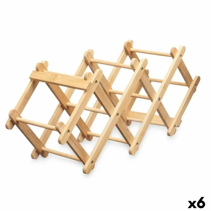 Kinvara Botellero Plegable Natural Bambú 54 x 15 x 21,5 cm (6 Unidades)