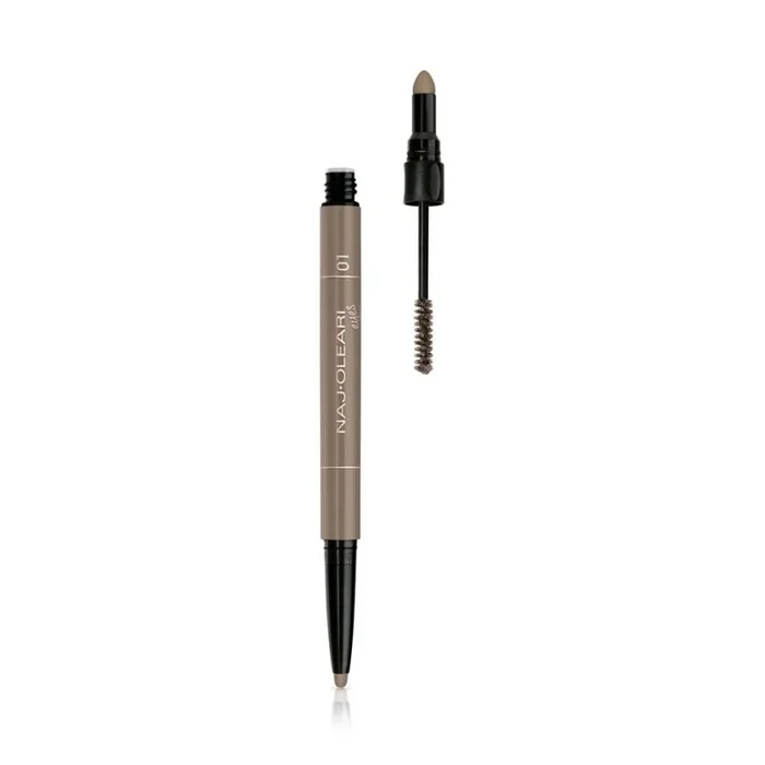 Kit 3 en 1 para cejas rubias / Naj-Oleari Perfect Brow / Peine, lápiz y sombra para definir, rellenar y fijar con acabado natural, fácil aplicación