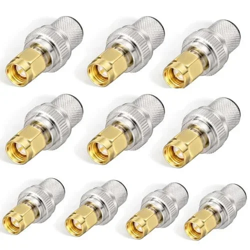 Kit de Conector de Engarzado Macho SMA Paquete de 10 Unidades para Cable de Extensión SMA LMR-400 RG8 RG213 Belden-9913